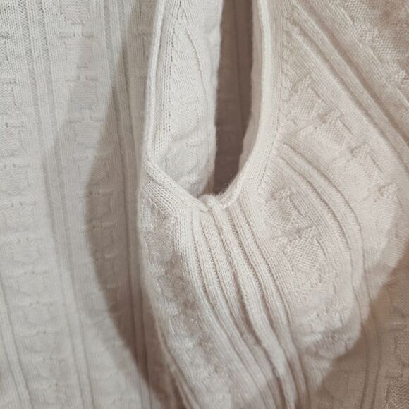 Salvatore Ferragamo Cashmere Cotton XO Cable Knit Stitch Cardigan Mens M Ivory - Picture 10 of 14